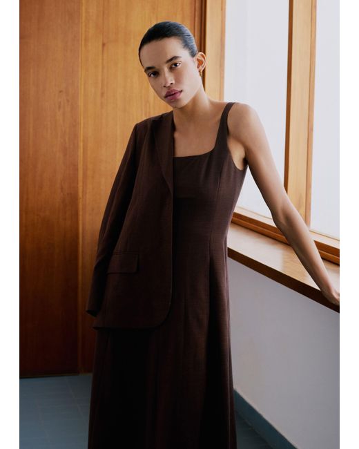 ME+EM Natural Contour Seamed Maxi Dress