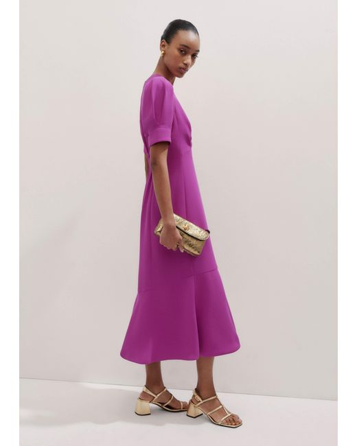 ME+EM Pink Crepe Midi Dress