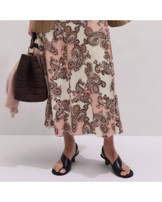 ME+EM Multicolor Colour Block Paisley Print Fit & Flare Maxi Dress