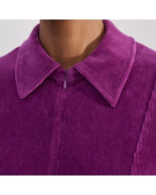 ME+EM Purple Cord Velour Fit And Flare Midi Dress