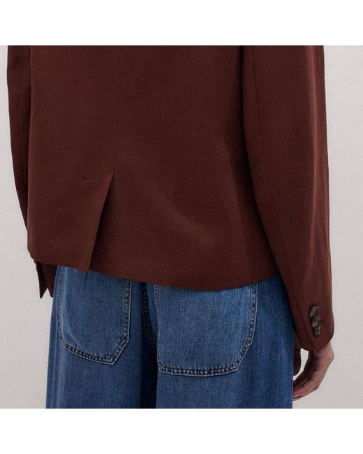ME+EM Brown Intelligently Oversized Short Blazer