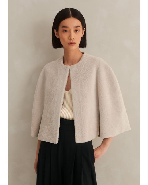 ME+EM Natural Luxe Shearling Cape