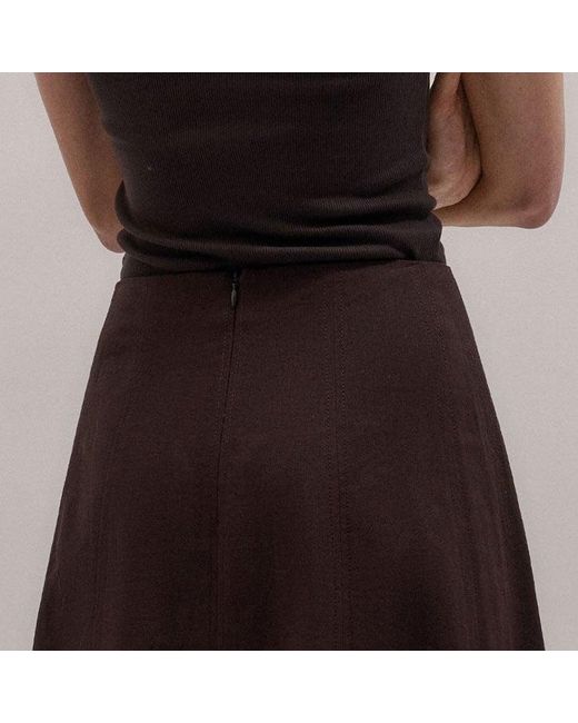 ME+EM Multicolor Crease-Less Linen Panelled Maxi Skirt