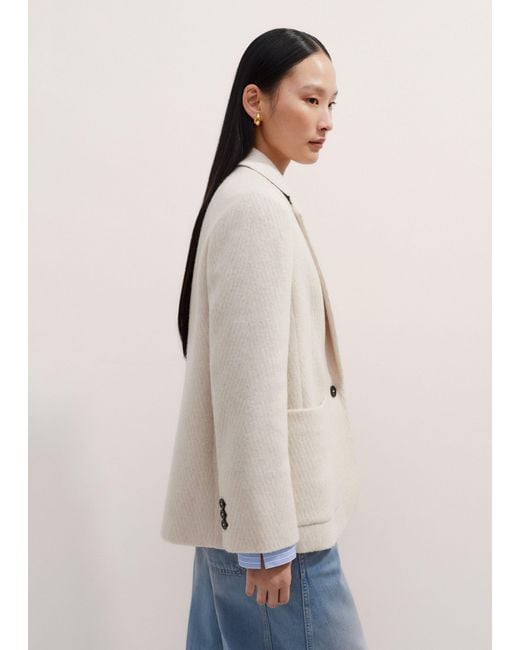 ME+EM Natural Wool Herringbone Jacket