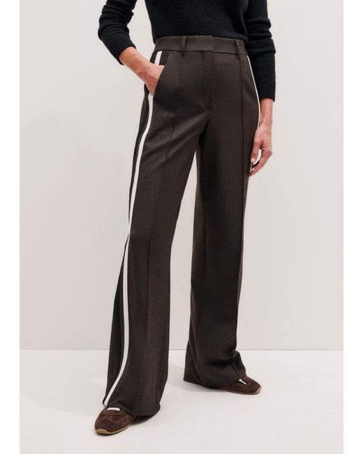 ME+EM Black Contrast Side Stripe Relaxed Pant