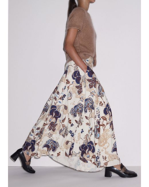 ME+EM White Grand Paisley Print Maxi Skirt