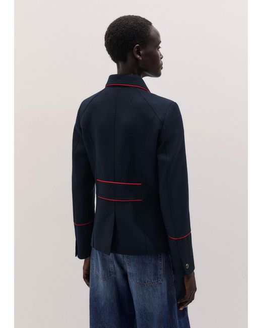 ME+EM Blue Slim Fit Piped Utility Jacket
