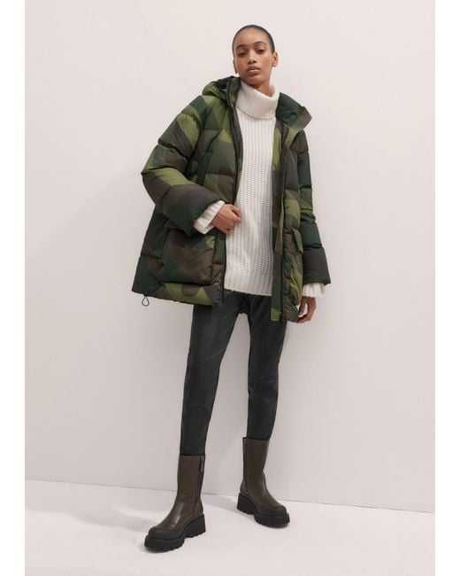 ME+EM Green Camo Down Puffer Jacket