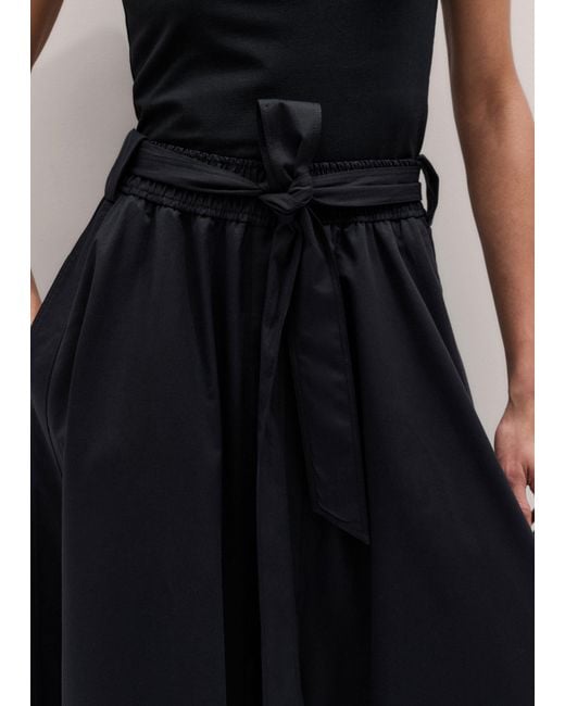 ME+EM Black Cotton A Line Maxi Skirt + Belt