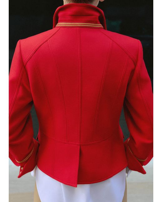 ME+EM Red Italian Wool Twill Military Jacket