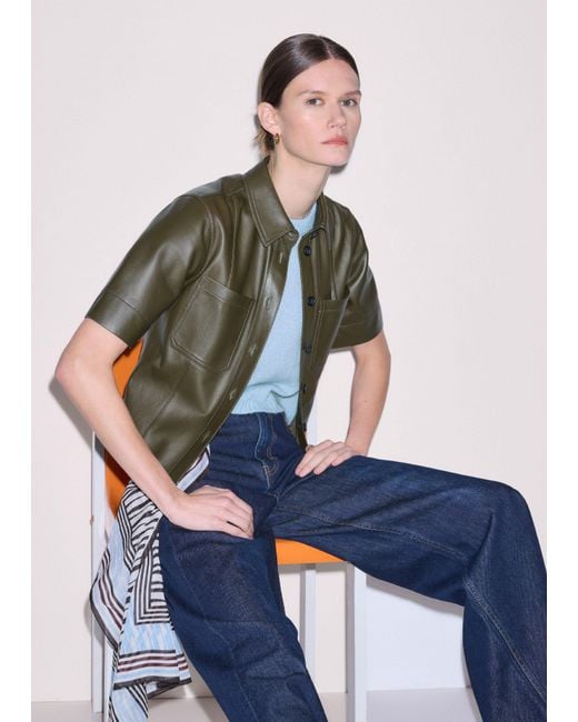 ME+EM Blue Panelled Shirt