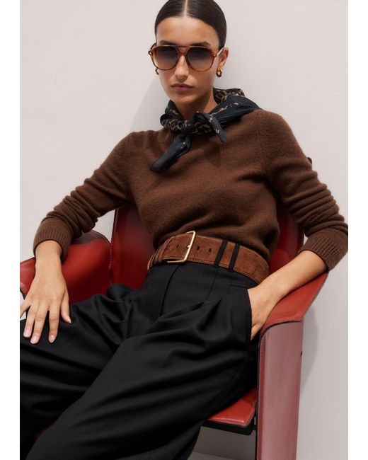 ME+EM Brown Extra Wide Waisted Belt