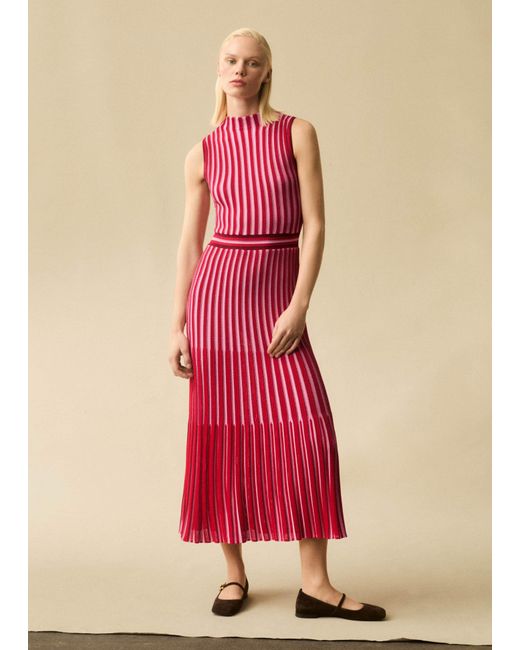 ME+EM Textured Stripe Knit Maxi Dress