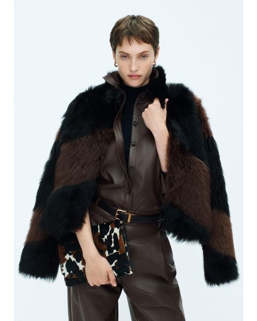 ME+EM Black Statement Patchwork Coat