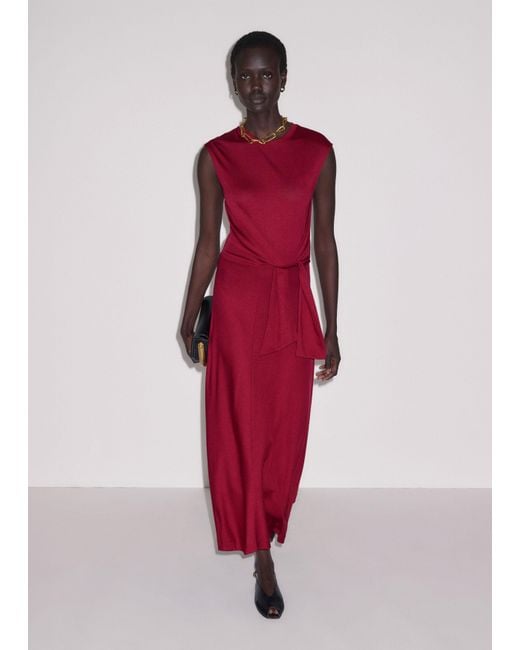 ME+EM Red Tie Front Maxi Dress
