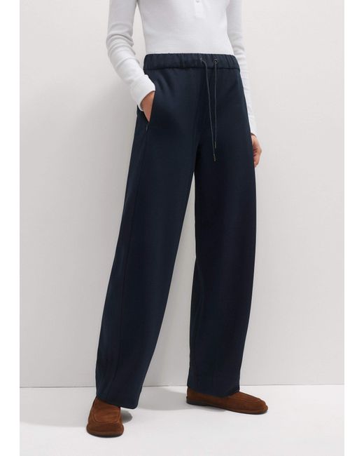 ME+EM Blue Luxe Travel Tailoring Barrel-Leg Pant