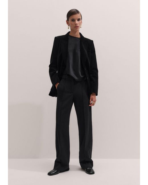 ME+EM Black Silk Satin Baby Tee