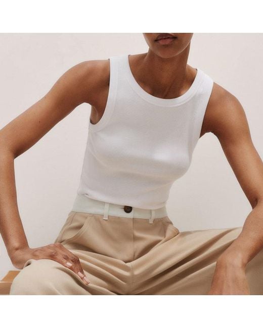 ME+EM Natural Contrast Waist Tapered Chino