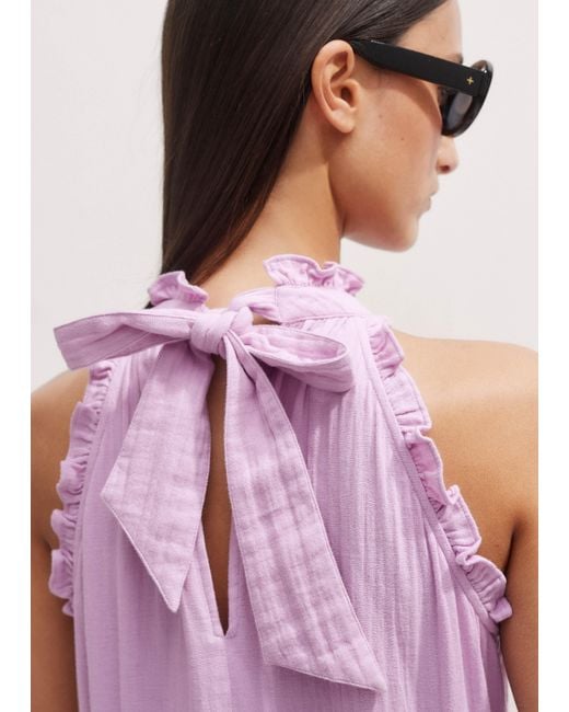 ME+EM Pink Cheesecloth Frill Full-Length Dress Sherbet