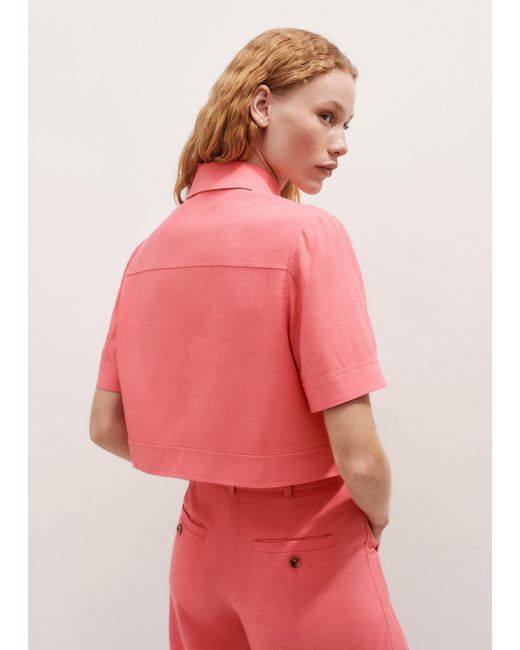 ME+EM Pink Lightweight Tailored Shirt Jacket Camellia Rose