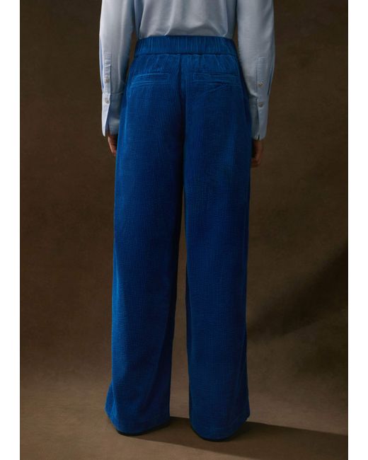 ME+EM Blue Washed Cord Straight-Leg Lounge Pant