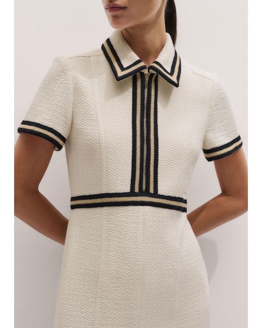 ME+EM Natural Fit And Flare Textured Midi Dress