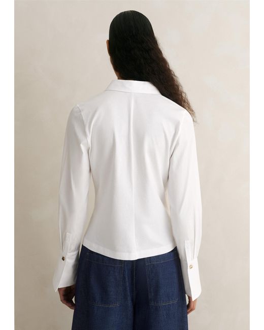 ME+EM White Classic Bib Detail Layering Shirt