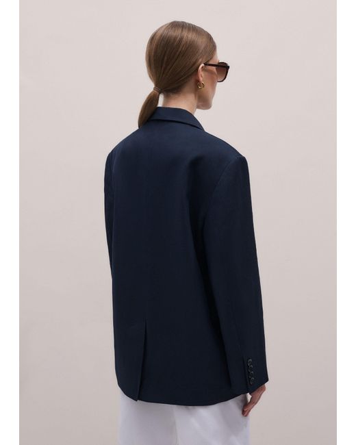ME+EM Blue Intelligently Oversized Jacket