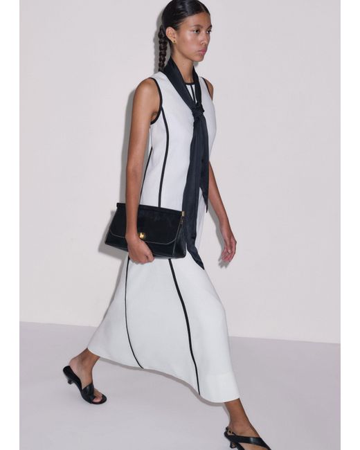 ME+EM White Creaseless Linen Effortless Summer Maxi Dress Soft