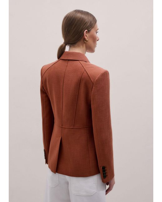ME+EM Red Slim Fit Contour Blazer