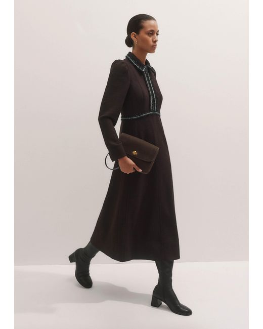 ME+EM Multicolor Textured Midi Dress