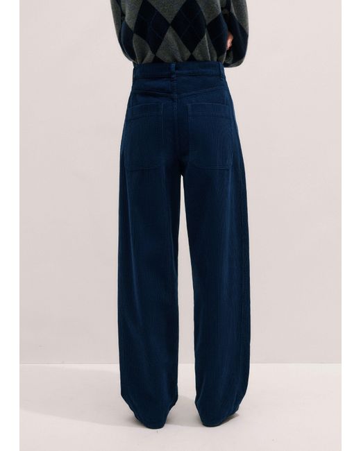 ME+EM Blue Cord Tapered Puddle Trouser