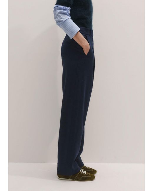 ME+EM Blue Pleat Front Tailored Tapered Trouser