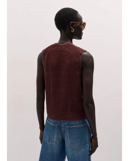 ME+EM Multicolor Bouclé Rib Relaxed Knit Vest