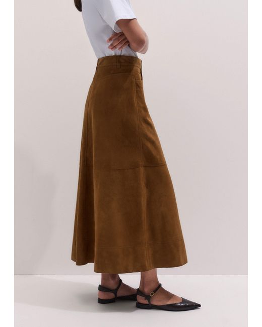 ME+EM White Luxe A-Line Maxi Skirt
