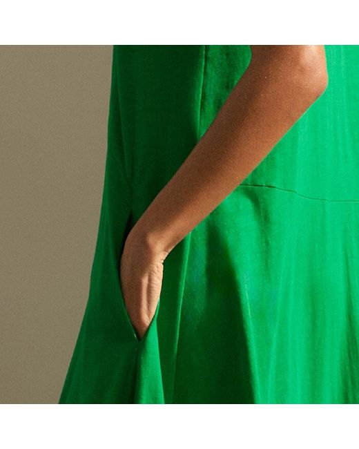 ME+EM Green Slub Jersey Halterneck Maxi Dress
