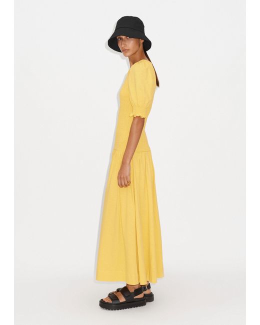 ME+EM Slub Jersey Smock Bodice Maxi Dress in Yellow | Lyst UK
