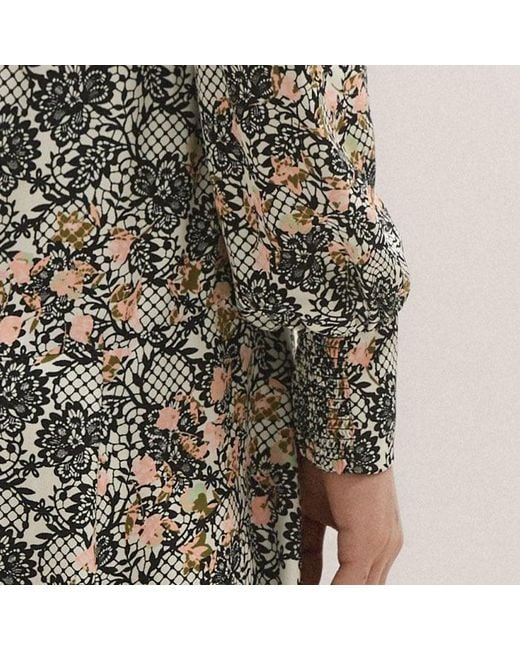 ME+EM Natural Silk Lace Detail Maxi Shirt Dress