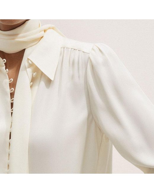 ME+EM Natural Silk Button Layering Shirt + Tie