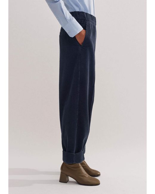 ME+EM Blue Washed Cord Pull-On Pant