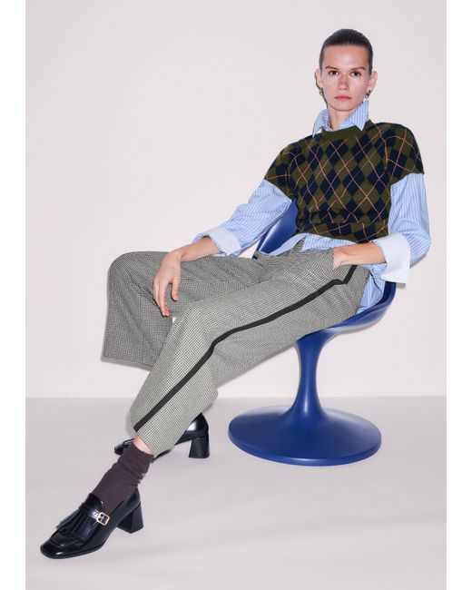 ME+EM Gray Straight Crop Trouser