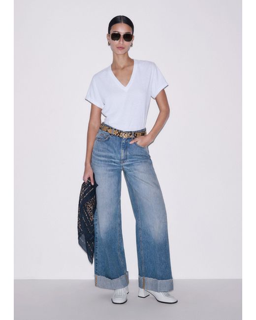 ME+EM White Soft Washed V-Neck Tee