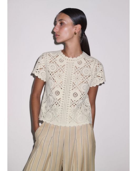 ME+EM Natural Framed Crochet Baby Tee + Cami