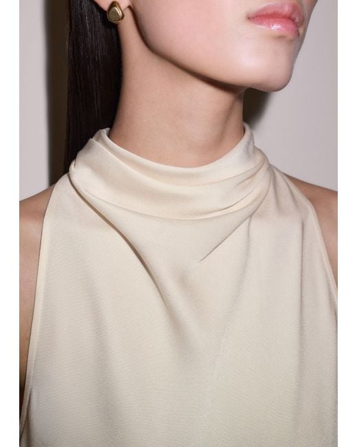 ME+EM Natural Cowl Neck Top