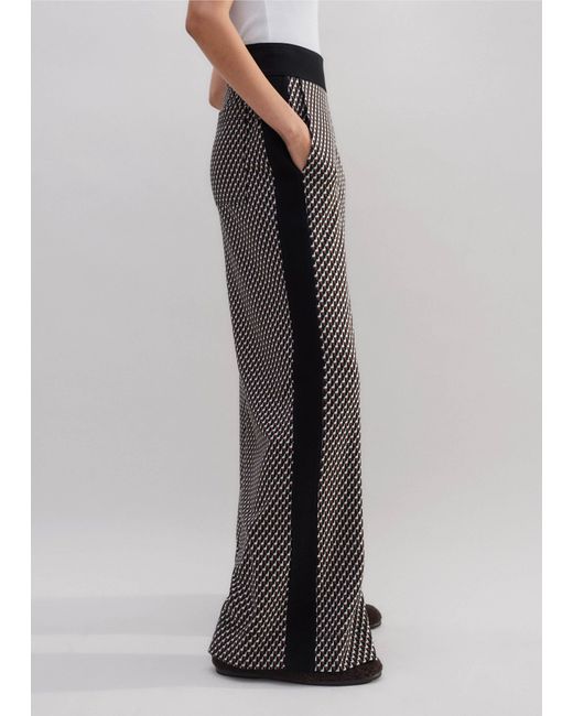 ME+EM Black Travel Tailoring Geo Jacquard Wide-Leg Pant