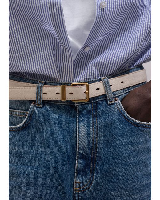 ME+EM Multicolor Reversible Belt Dark Tan-Buttercream