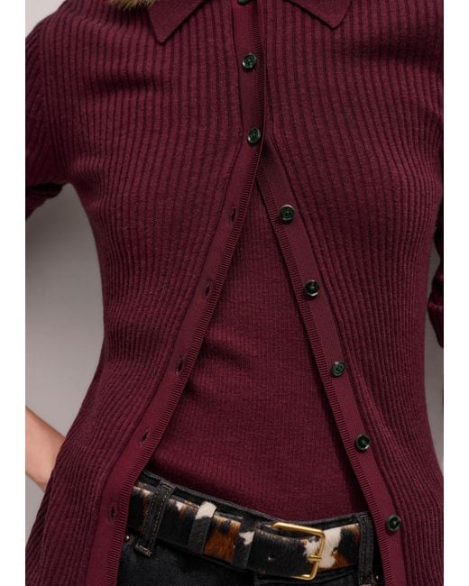 ME+EM Brown Merino Cashmere Barely There Slim Knit Shirt