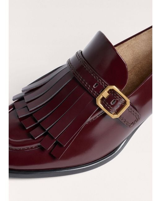 ME+EM Purple Fringe Block Heel Loafer