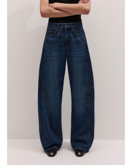ME+EM Blue Exaggerated Tapered Jean Authentic Dark Wash