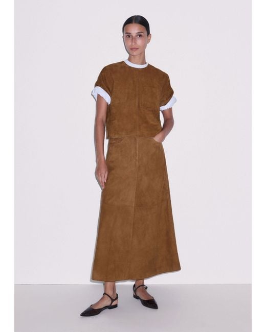 ME+EM White Luxe A-Line Maxi Skirt